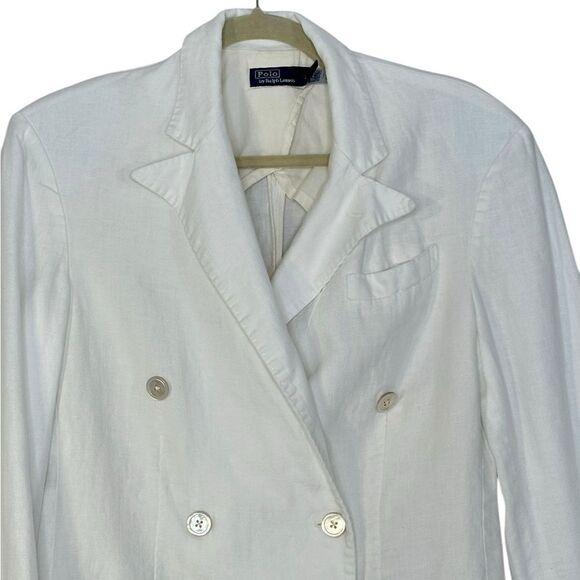 Polo Ralph Lauren White Double-Breasted Blazer | Size 2 - Picture 6 of 12